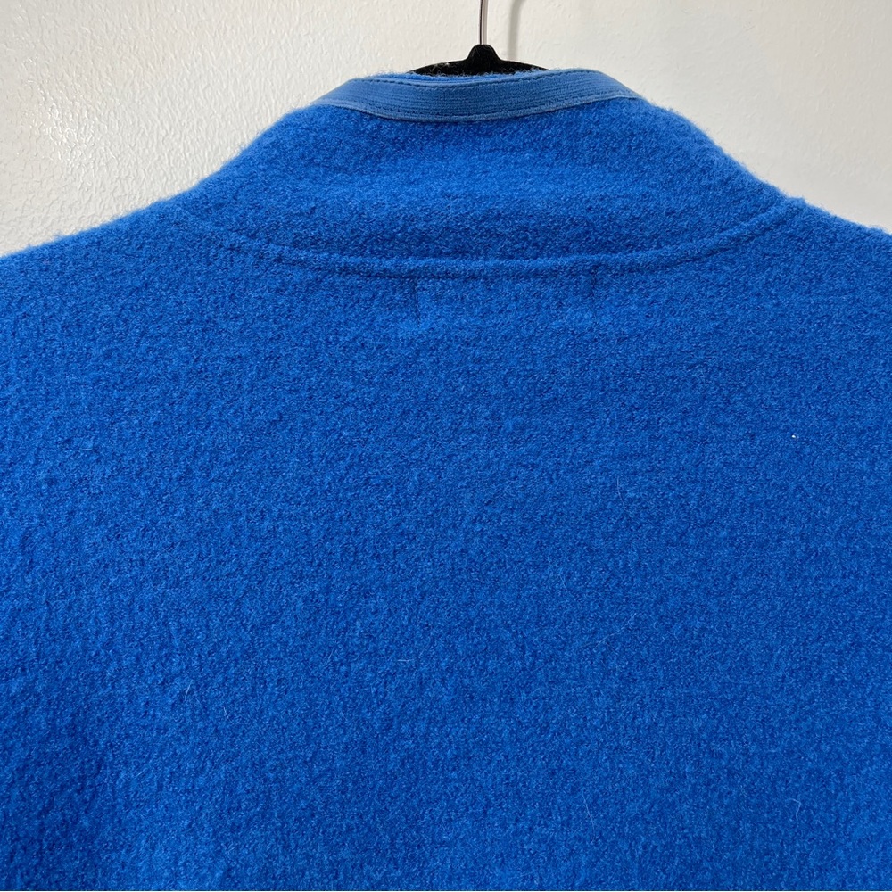 Mercer & Madison Boiled Wool Cobalt Blue Cardigan Sweater Zipped Jacket [sz L] - Picture 9 of 10